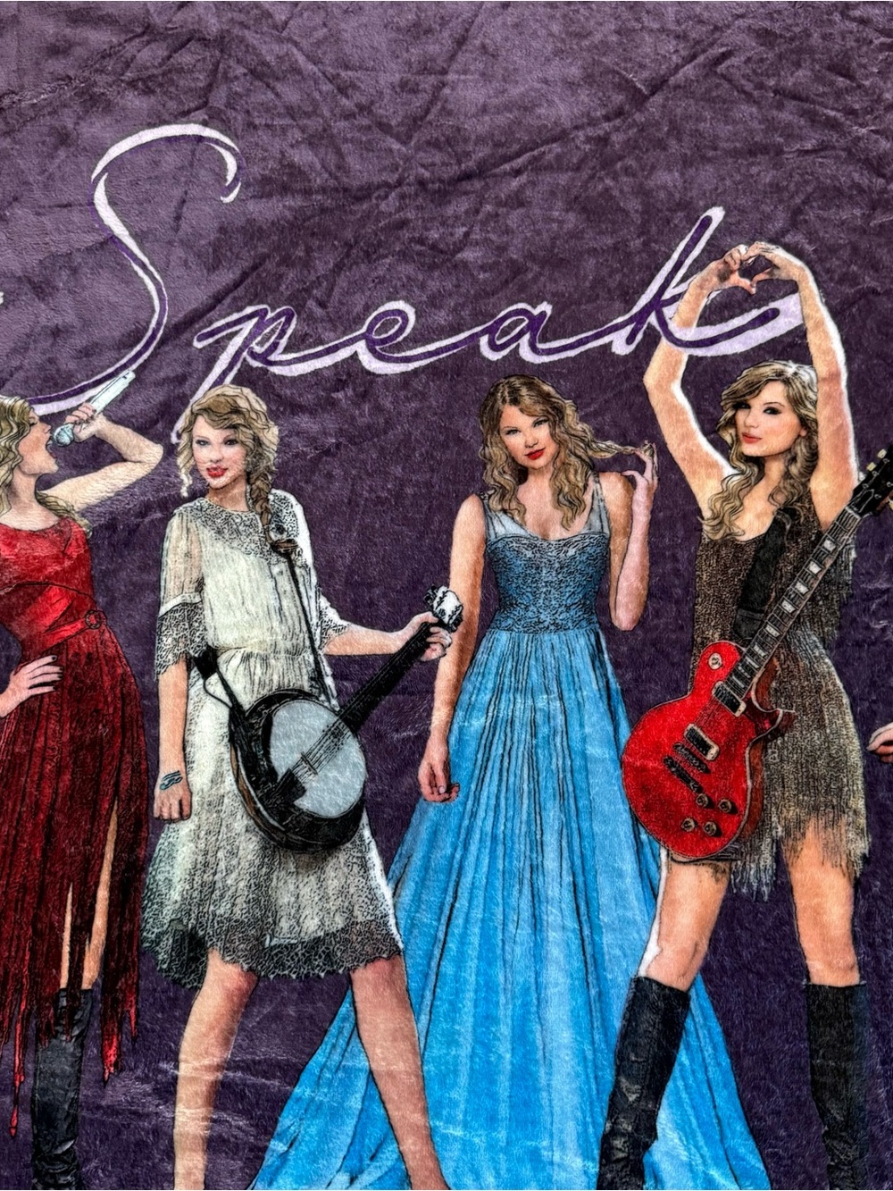 Taylor Swift - Speak Now Taylor’s Version Eras Tour Plush Blanket - Purple - Picture 3 of 6